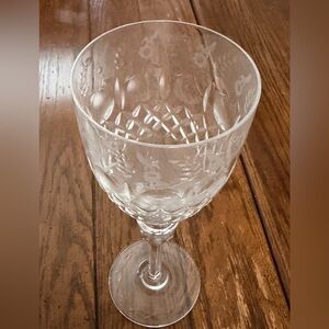 Rogaska Etched Clear Crystal Goblet 9.25” Elegant Stemware